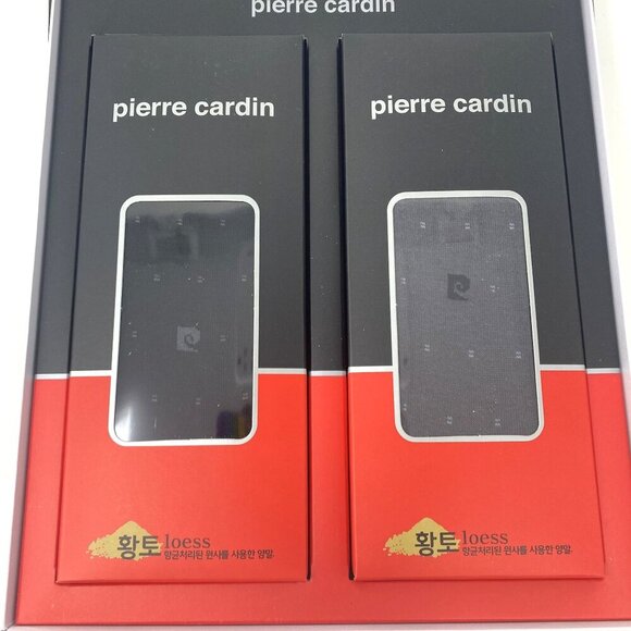 Pierre Cardin Men's Dress Socks Gift Set Korea Size Medium 2 Socks Black Gray - Picture 2 of 7